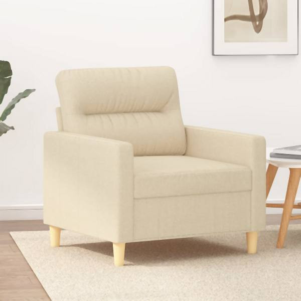 vidaXL Sofasessel Creme 60 cm Stoff, Füllung: Schaumstoff, 359221