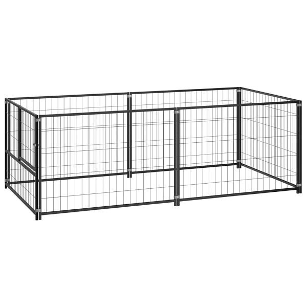 vidaXL Hundezwinger Schwarz 200x100x70 cm Stahl, 150790