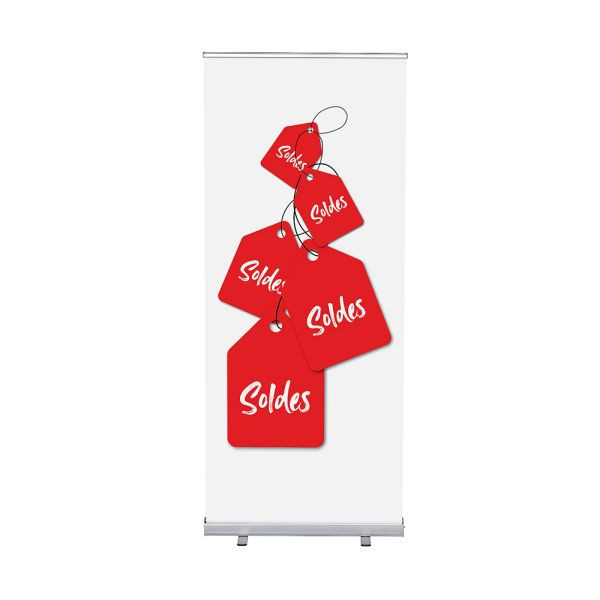 Showdown Displays Roll-Banner Budget 85 Komplettset Sale Französisch, RBB085LSFI555