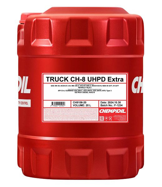 CHEMPIOIL Motoröl 9108 CH-8 TRUCK Extra 5W-40, VE: 20 l, CH9108-20