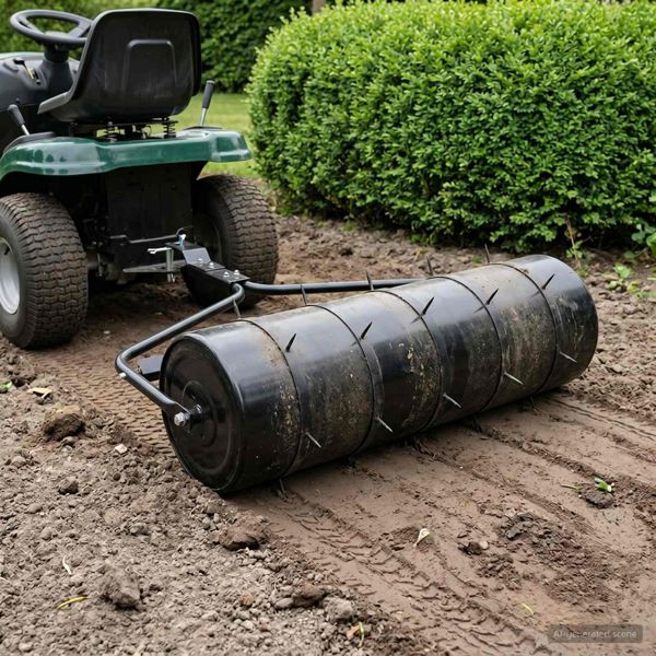 vidaXL Garten Rasenwalze mit Aerator Klammern Ø 30 x 90 cm Stahl, 3422170