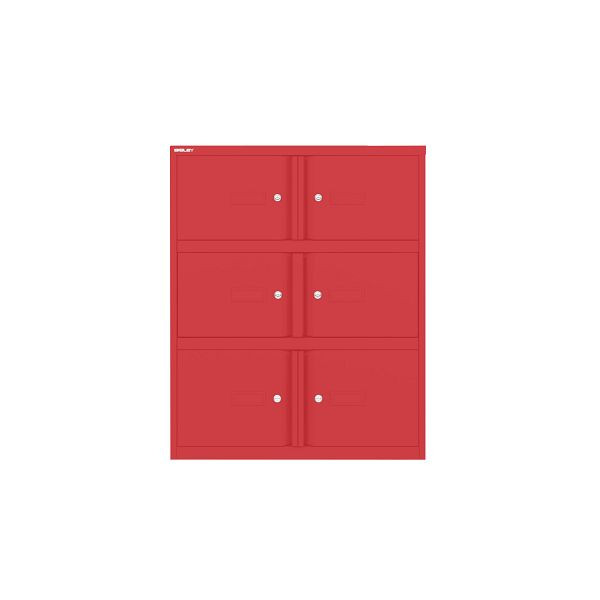 Bisley Essentials Office Locker, Höhe 1000-1024 x Breite 800 x Tiefe 470 mm, 670 kardinalrot, YELD0810670