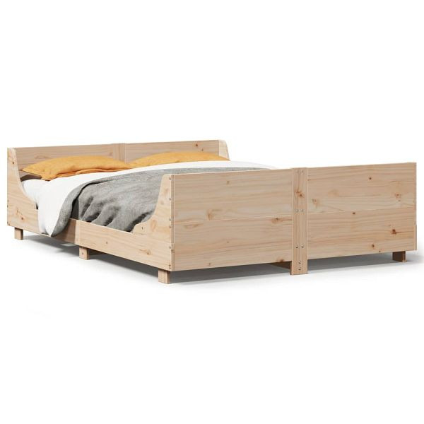 vidaXL Massivholzbett mit Kopfteil 120x200 cm Kiefer, 850770