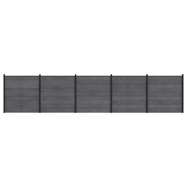 vidaXL Zaunelement 5-teilig WPC und Aluminium Grau, 3429397