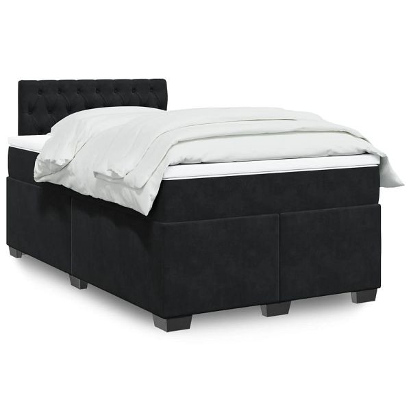 vidaXL Boxspringbett mit Matratze Schwarz 120x200 cm Samt, 3286290
