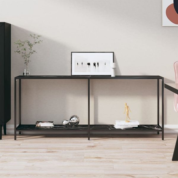 vidaXL Konsolentisch Schwarz 180x35x75,5 cm Hartglas, 331705