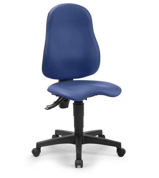 Deskin Bürostuhl SOFTEX MAGIC PRO, mit Sattelsitz, Fußkreuz schwarz, Kunstleder, Farbe blau, 349146