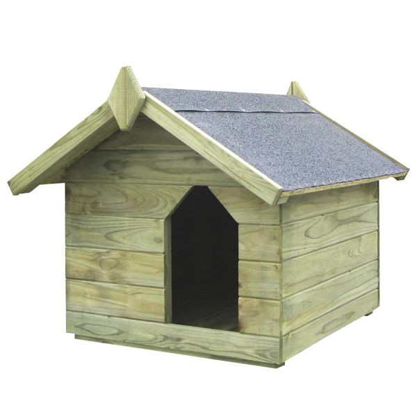 vidaXL Hundehütte mit Dach Imprägniertes Kiefernholz, 45149