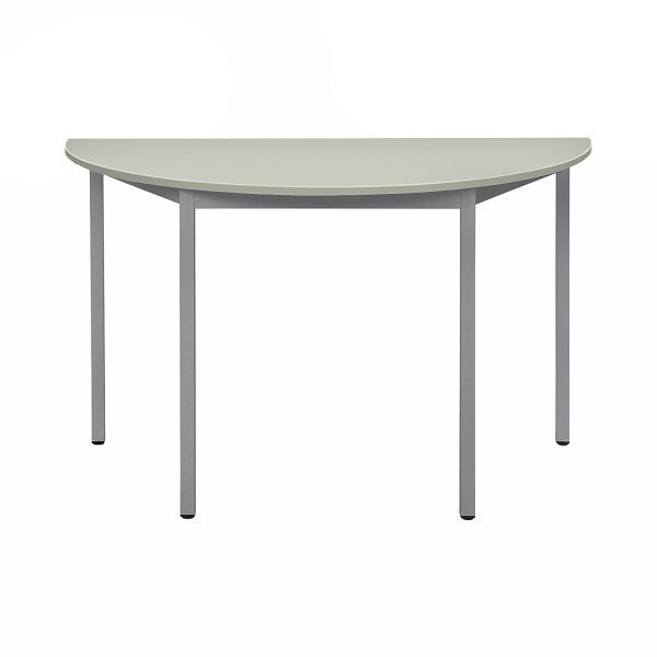 Bisley MULTI Desking Mehrzwecktisch, halbrund, verchromt, 25 mm, Dekor G grau, H 740 x B 1200 x T 600 mm, MTC25H1206G399