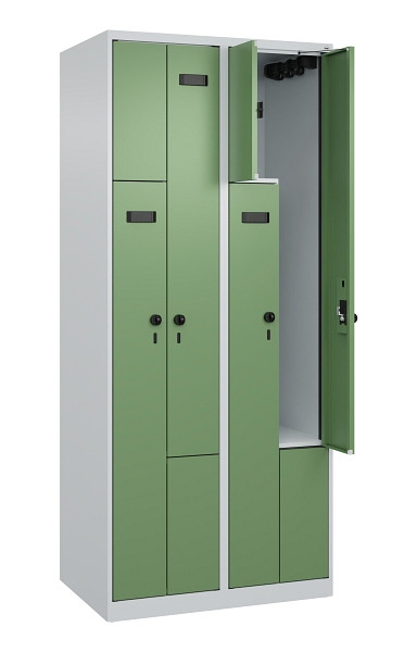 C+P Z-Spind Evolo PLUS, 4 Fächer, 1850x800x500mm, 7035/6011, Drehriegel, 049003-224 S10006