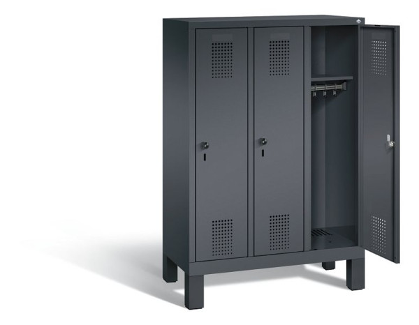 C+P Kindergarten-Spind Evolo, H1350xB900xT300mm, Farbe: Schwarzgrau, 480103-30 S10035