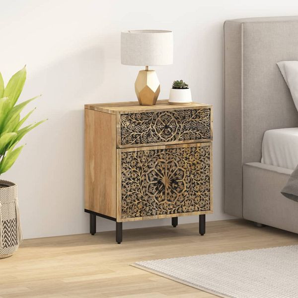 vidaXL Nachttisch 50x33x60 cm Massivholz Mango, Top-Qualität, 358223