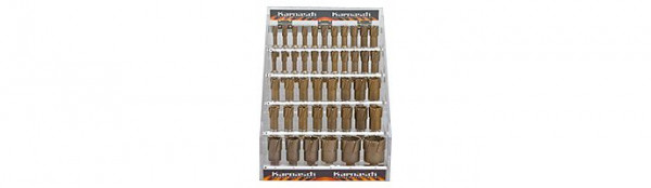 Karnasch Abschließbares Acryl-Display, Hard-Line55 44 Hartmetall-bestückte Kernbohrer: Nutzlänge 55mm, Fein Quick-In Schaft 18mm, 201623