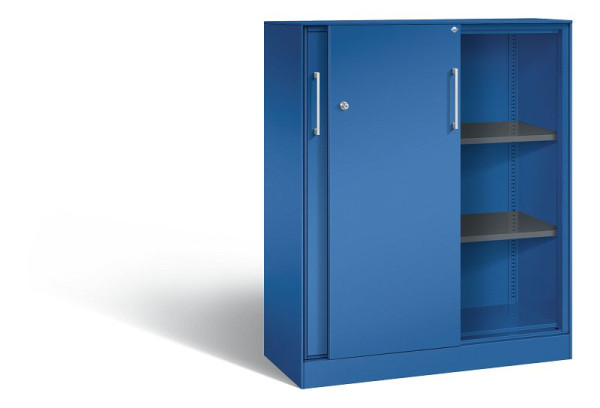 C+P Schiebetürenschrank Asisto, H1310xB1000xT435mm, Farbe: Enzianblau, Bügelgriff, 3 OH, 142032-000 S10133
