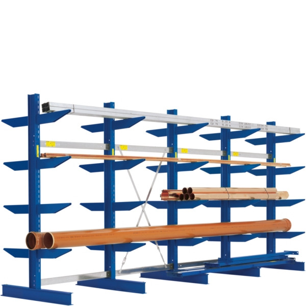 BITO Kragarmregal Set /2500x3255x1140 NT500 IPE140 TypS 4 Ständer 2-seitig RAL5010, C0670-0054