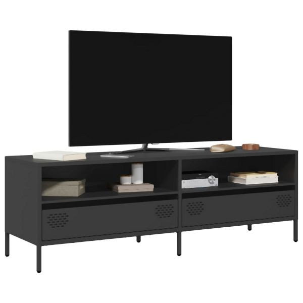 vidaXL TV-Schrank Schwarz 135x39x43,5 cm Kaltgewalzter Stahl, 851334