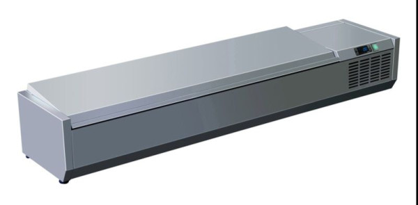 A&S Polarny Pizzakühlaufsatz mit Edelstahldeckel 5x 1/4 GN, 1200x335x300 mm, PAK1200/330SS