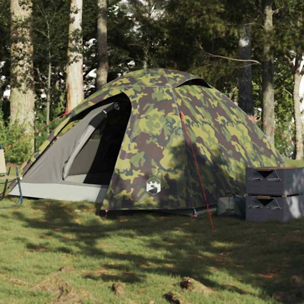 vidaXL Kuppelzelt 4 Personen Camouflage Wasserdicht, 4009620