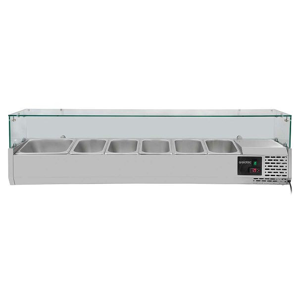 Vaiotec EASYLINE Kühlaufsatz 380 mit Glasabdeckung 5xGN1/3 + 1xGN1/2 - 1500, 10033