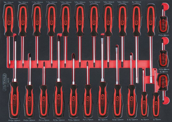 KS Tools SCS ERGOTORQUEplus Schraubendreher-Satz, 25-teilig in 1/1 Systemeinlage, 711.0025