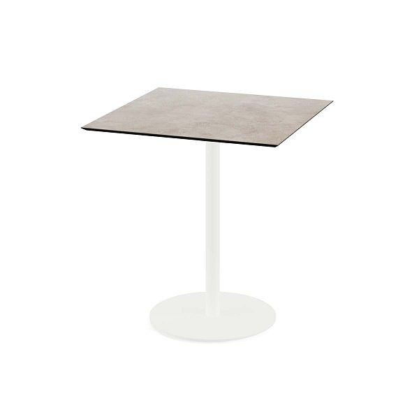 Feros Urban Terrassentisch Weiß gestell + Moonstone HPL 70x70 cm, 130021377