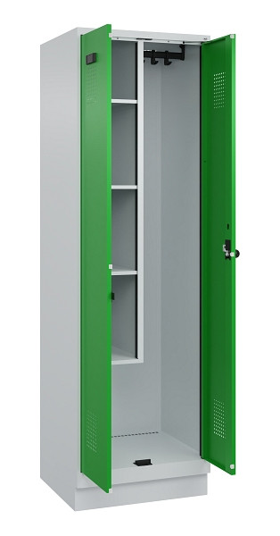 C+P Putzmittel-Spind Evolo PLUS, mit Sockel, 2 Abteile, 1950x600x500mm, 7035/603, Drehriegel, 049120-00 S10011