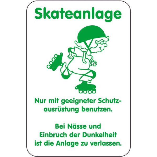 Stein HGS Sonderschild, Skateanlage, Nur mit geeigneter Schutzausrüstung benutzen, 400 x 600 mm, 14998