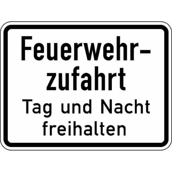 Stein HGS Feuerwehrzufahrt Tag und Nacht freihalten Nr. 2433, 750 x 562 mm, Flachform 3 mm, RA1, 2433-313