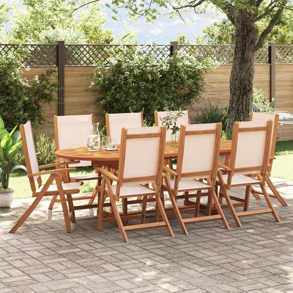vidaXL Gartenstühle 8 Stück Klappbar Massivholz Akazie und Textilene, 3279237
