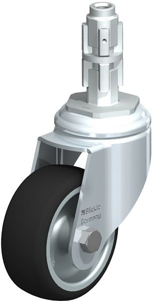 Blickle LKRA-PATH 80G-11-E13 Apparate-Lenkrolle mit Rückenloch, Thermoplastisches Polyurethan, Grau, 290825