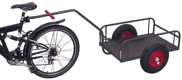 VARIOfit Fahrradanhänger ohne Bordwand, Ladefläche: 1.125 x 535 mm, RAL 7016 anthrazitgrau, zu-1382/AG