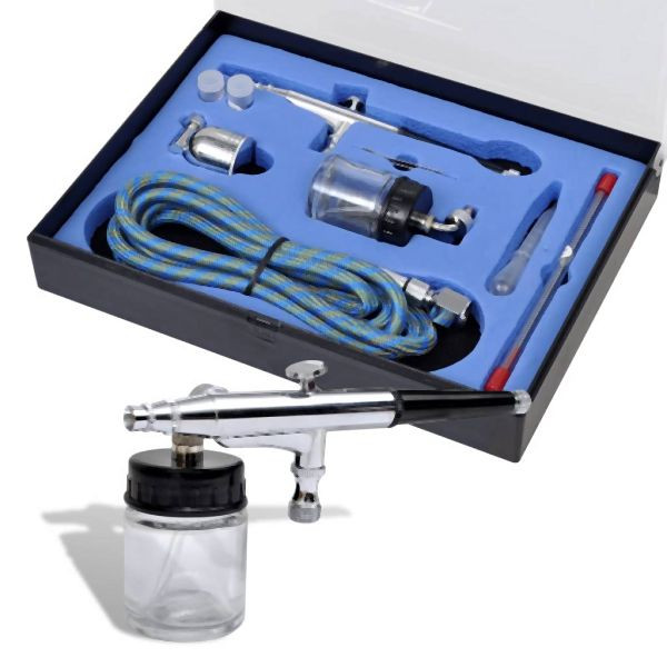 vidaXL Airbrush-Set mit Glasbehälter 0,2 / 0,3 / 0,5 mm Düsen, 141517