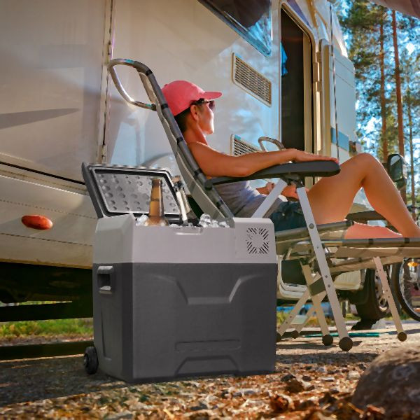 HOMCOM Kühlbox, 58,6L x 37,8B x 54,5H cm, Grau, C00-019, 4255633558305