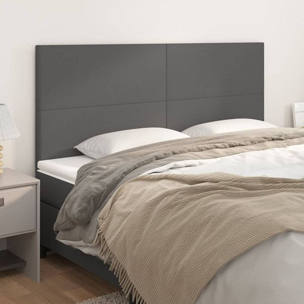 vidaXL Kopfteile 4 Stück Grau 80x5x78/88 cm Kunstleder, 3116152