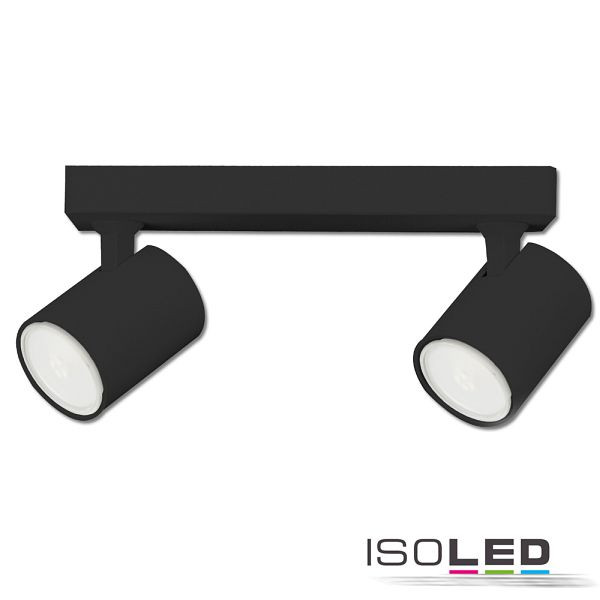 ISOLED Wand-/Deckenleuchte GU10 Dual, IP20, schwarz, ohne Leuchtmittel, 114099