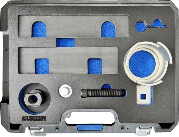 Kunzer Motor-Einstellwerkzeugsatz OPEL Für Reparaturarbeiten an 1.0-, 1.4- und 1.5- Liter-Doppelnockenwellen-Benzinmotoren mit Turbolader, 77M509