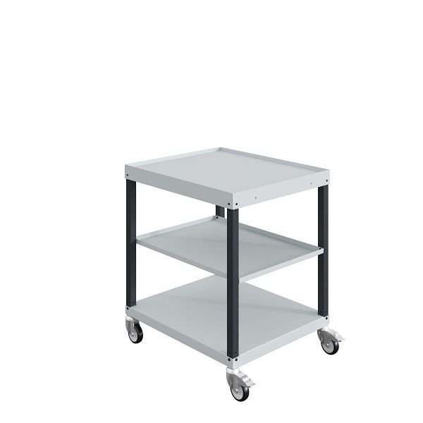 SOFAME Transportwagen CAR, 3 Ablageböden, B700 x T 815 x H 910 mm, Lichtgrau RAL 7035, W020060013GCGC
