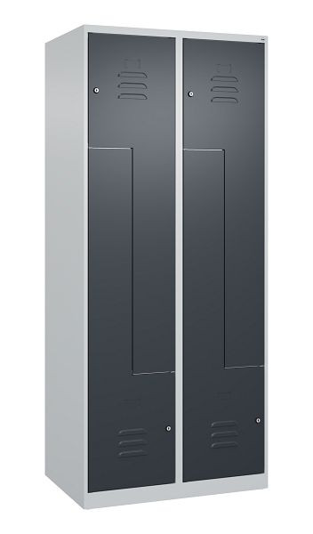 C+P Z-Spind Classic PLUS, 4 Abteile, 1850x800x500mm, 7035/7016, Zylinderschlösser, 080003-224 S10016
