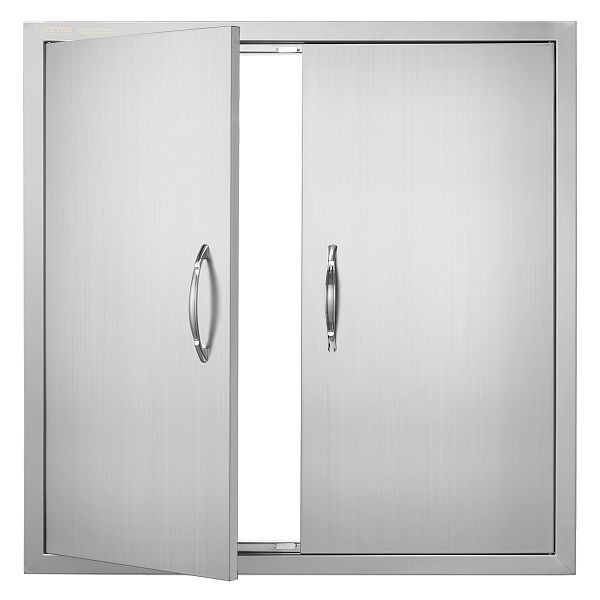 VEVOR Grill-Zugangstür, 790 x 790 x 46 mm, Doppelte Außenküchentür, Vertikale Wandtür mit Griffen, SMMBSCJMYS311K36ZV0
