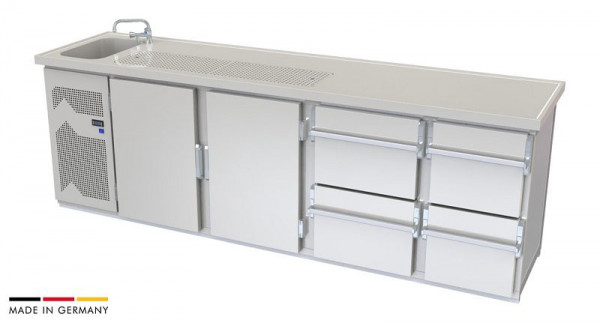 hefa Theke Brillant 28V/1L-TTZZ, Abmaße: 950 x 2.800 x 650/700 mm, Brillant 28V/1L-TTZZ