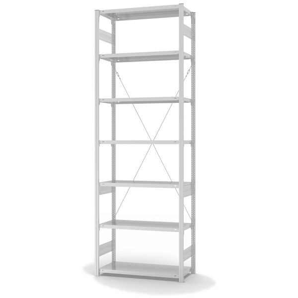 hofe Grundregal, zerlegt, 7 Böden 3000 x 400 x 1000 mm, lichtgrau, HKG30410XL