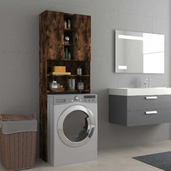 vidaXL Waschmaschinenschrank Räuchereiche 64x25,5x190 cm, 815957