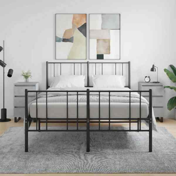 vidaXL Nachttische 2 Stück Betongrau 40x35x69 cm Holzwerkstoff, 826949