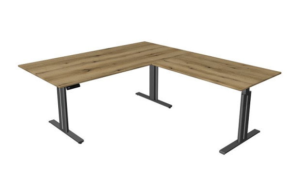Kerkmann Sitz-/Stehtisch B 2000 x T 800 mm, Anbauelement 1200 x 800mm, elektrisch 720-1200mm, Mit Memory-Funktion, Eiche, (Montage), 10325355-1
