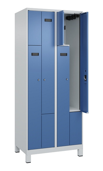 C+P Z-Spind Evolo PLUS, Füße, 4 Fächer, 1950x800x500mm, 7035/5023, Zylinderschloss, 049013-224 S10036
