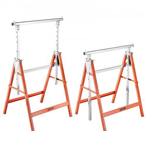 VEVOR Teleskop Arbeitsbock 2er-Pack, Gerüstböcke, 200 kg Tragkraft, 800–1300 mm höhenverstellbar, rutschfeste Fußpolster, HLSJMJDGKD44RB7XJ001V0