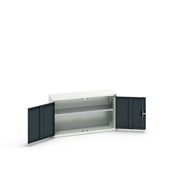 bott verso Flügeltürschrank, mit 1 Fachboden, BxTxH: 1050 x 350 x 600 mm, Lichtgrau / Anthrazitgrau, 16926202.19