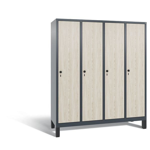 C+P Spind Evolo, 4 Abteile, H1850xB1590xT500 mm, Anthrazit/MDF Esche, 48010-42 S10439