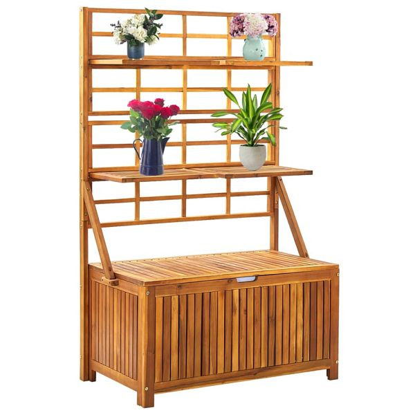 vidaXL Aufbewahrungstruhe mit Rankgitter 99x55x160cm Massivholz Akazie, 311881