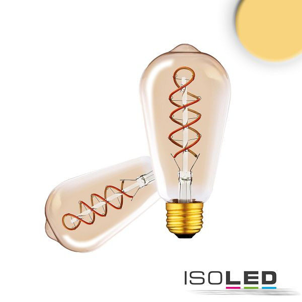 ISOLED E27 Vintage Line LED ST64 Edisonbulb, Amber, 4W, 2200K, 115075